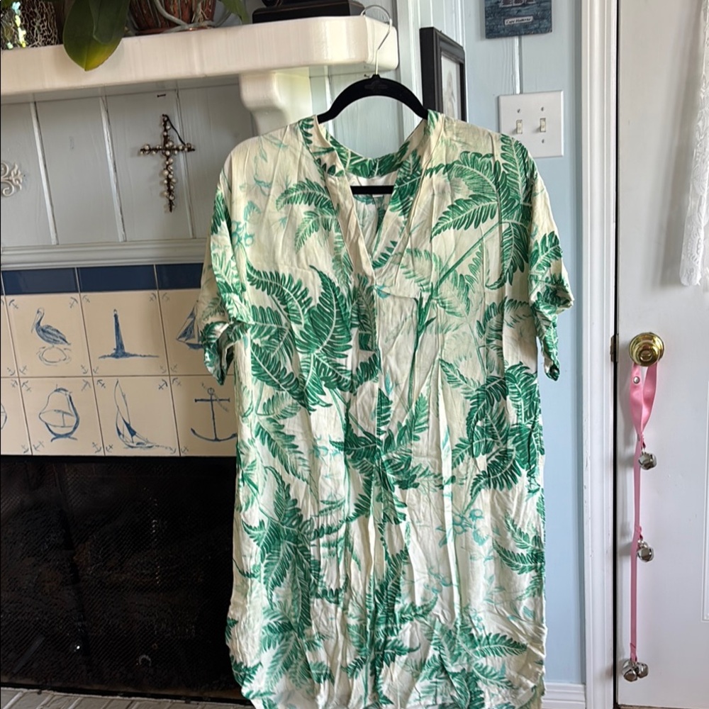 H&M Green Leaf Print Dress